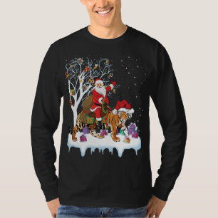 Camiseta Papais noeis engraçados de árvores de iluminação d