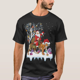 Camiseta Papais noeis engraçados de árvores de iluminação d