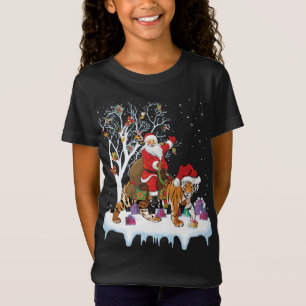 Camiseta Papais noeis engraçados de árvores de iluminação d