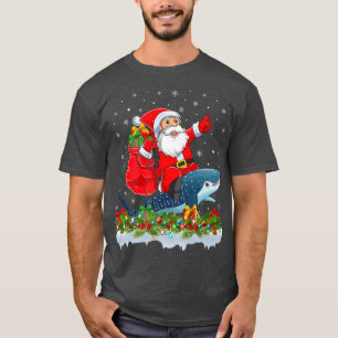 Camiseta Papais noeis Engraçados De Bordo De Tubarão De Bal