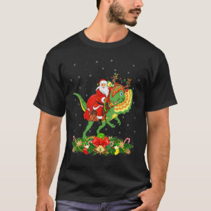 Camiseta Papais noeis Engraçados De Dilophossauro No Xmas