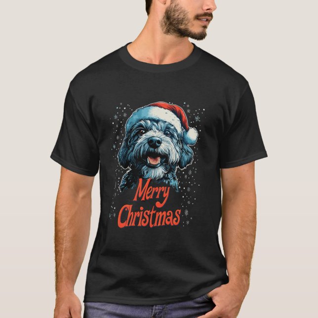 Camiseta Papais noeis Engraçados de Dodle Feliz Natal Golde (Frente)