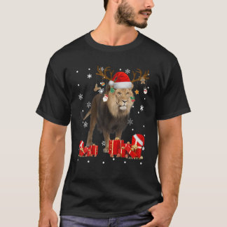 Camiseta Papais noeis Engraçados De Leão De Natal Reindeer