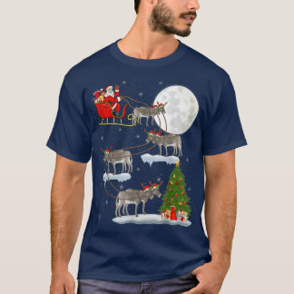 Camiseta Papais noeis Engraçados De Lighting Tree Andando D