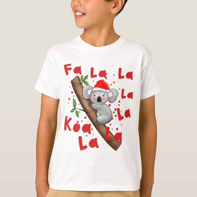 Camiseta Papais noeis Engraçados De Natal Australianos Koal (Frente)
