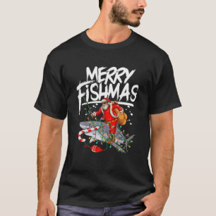 Camiseta Papais noeis Engraçados de Natal felizes  de Pesca