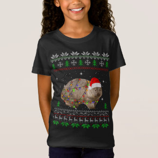 Camiseta Papais noeis Engraçados De Ventre Luzes De Natal P