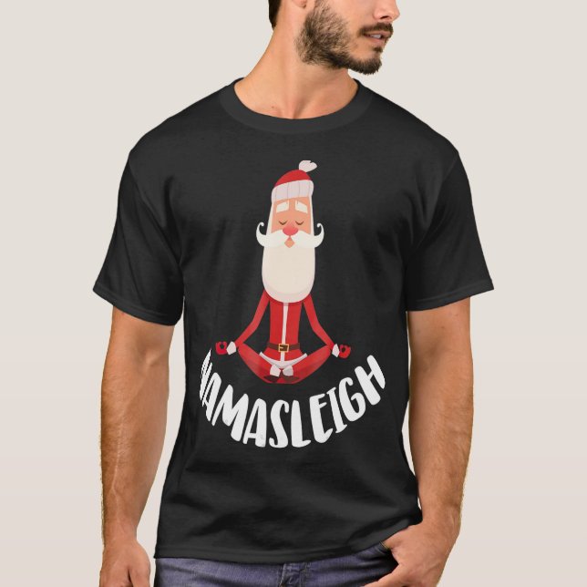 Camiseta Papais noeis engraçados de Yoga Namasleigh de Nata (Frente)
