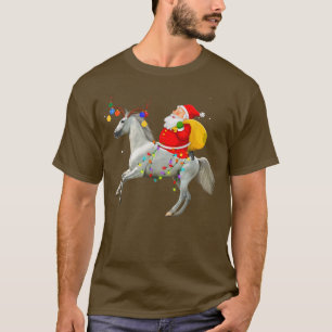 Camiseta Papais noeis Engraçados do Prato de Cavalo Andando