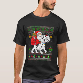 Camiseta Papais noeis Engraçados Do Xmas Que Andam Cachorro