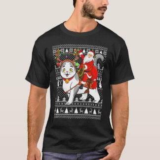 Camiseta Papais noeis Engraçados Do Xmas Que Andam Com Dobr