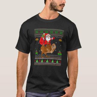 Camiseta Papais noeis Engraçados Do Xmas Que Andam Em Kiwi 