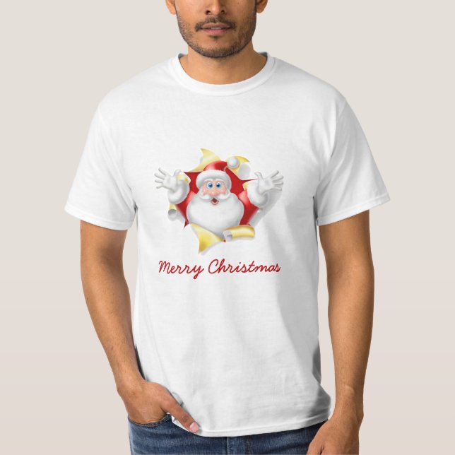 Camiseta Papais noeis engraçados Feliz Natal (Frente)