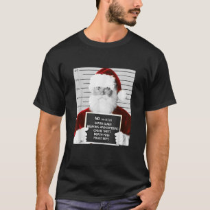 Camiseta Papais noeis Engraçados Mugshot na Prisão no Natal