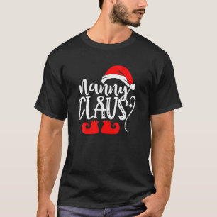 Camiseta Papais noeis Engraçados Nanny Claus Hat E Boots F