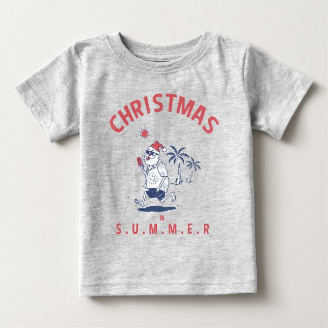 Camiseta Papais noeis Engraçados No Natal Do Verão Em Julho (Frente)