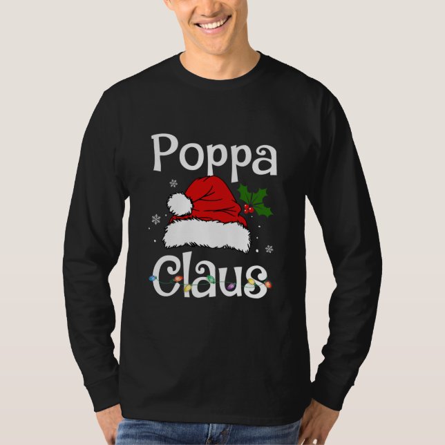 Camiseta Papais noeis Engraçados Poppa Claus Família de Nat (Frente)