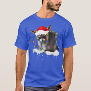 Camiseta Papais noeis engraçados Raccoon Animal Christmas L