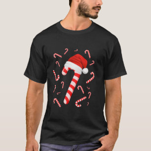 Camiseta Papais noeis Engraçados, Red e White Candy, Feliz