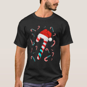 Camiseta Papais noeis Engraçados, Red e White Candy, Feliz
