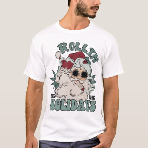 Camiseta Papais noeis Engraçados Rollin no Natal T-S