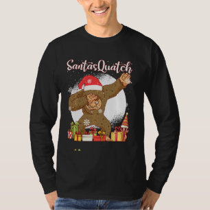 Camiseta Papais noeis Engraçados Sasquatch Dabbing Yeti Chr