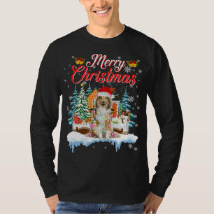 Camiseta Papais noeis engraçados Sheltie Dog Feliz Natal