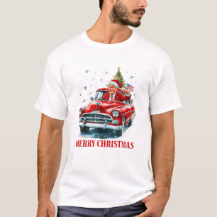 Camiseta Papais noeis Engraçados Trump Rodando Caminhão Ver