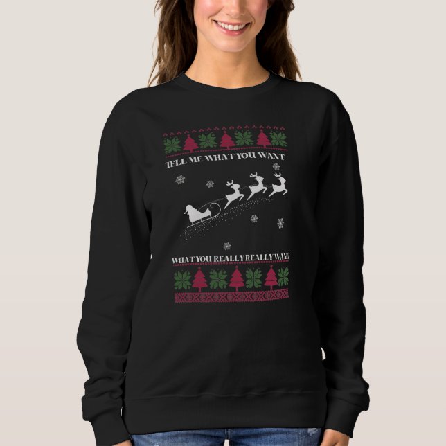 Camiseta Papais noeis Engraçados Voando Reindeer Feia Sweat (Frente)