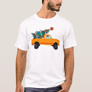 Camiseta Papais noeis entregando uma Árvore de Natal em um