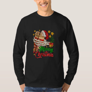 Camiseta Papais noeis Esqueleto com Taça de Café Esqueleto