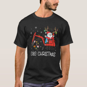 Camiseta Papais noeis Excavador B da Construção de Caminhõe