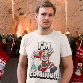 Camiseta Papais noeis Executando Natal Holiday Engraçado Na