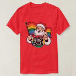 Camiseta Papais noeis Fabulosos Festivos Queer Rainbow
