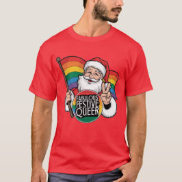 Camiseta Papais noeis Fabulosos Festivos Queer Rainbow