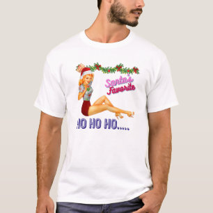 Camiseta Papais noeis-Favorito-Ho Ho Bela Piada Suja