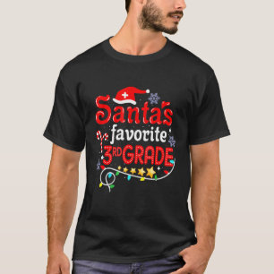 Camiseta Papais noeis Favoritos 3º Grau Xmas Light Santa H