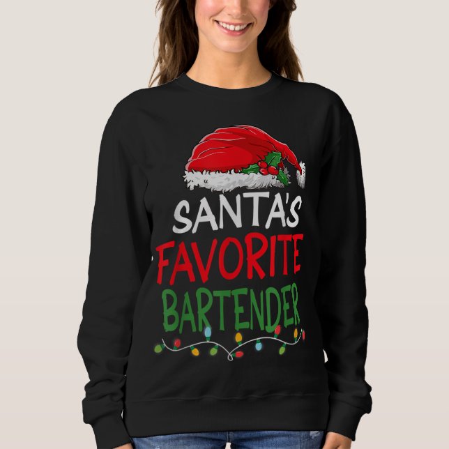 Camiseta Papais noeis Favoritos Bartender Papai Noel (Frente)