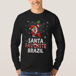 Camiseta Papais noeis Favoritos Brasil Bandeiras Dabbing Ha
