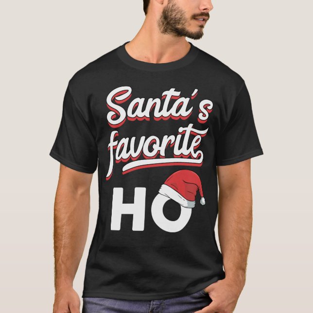 Camiseta Papais noeis Favoritos De Feliz Natal Pajama (Frente)