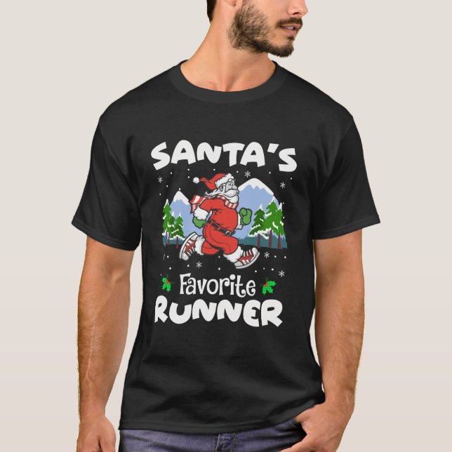 Camiseta Papais noeis Favoritos de Funy Runner Executando o (Frente)