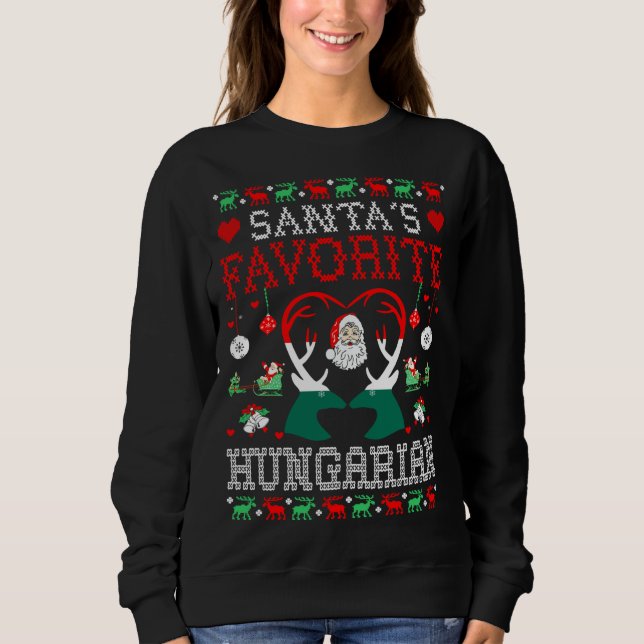 Camiseta Papais noeis Favoritos de Natal Húngaro Presente S (Frente)