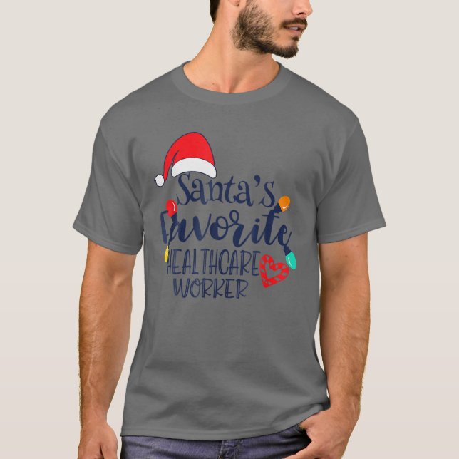 Camiseta Papais noeis Favoritos de Saúde Trabalhador de Nat (Frente)