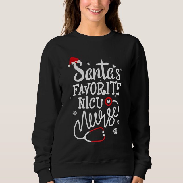 Camiseta Papais noeis Favoritos Enfermeira Nicu Xmas Light  (Frente)