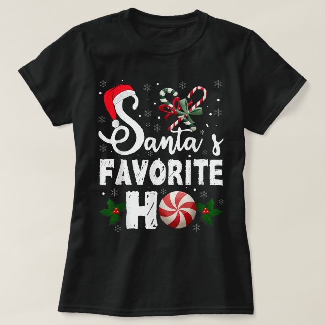 Camiseta Papais noeis Favoritos Ho Engraçado Homens de Nata (Frente do Design)
