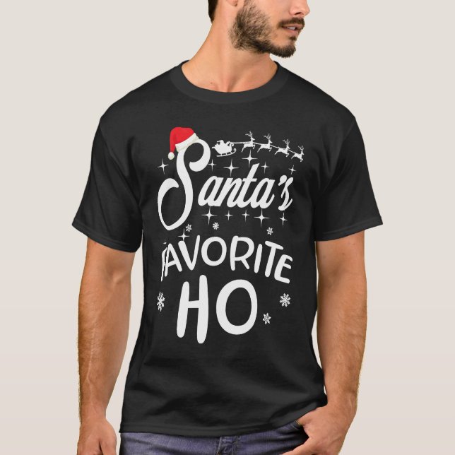 Camiseta Papais noeis Favoritos Ho Engraçado Natal Figurume (Frente)