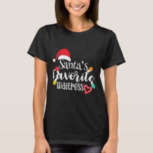 Camiseta Papais noeis Favoritos Luzes de Natal Garçonete H