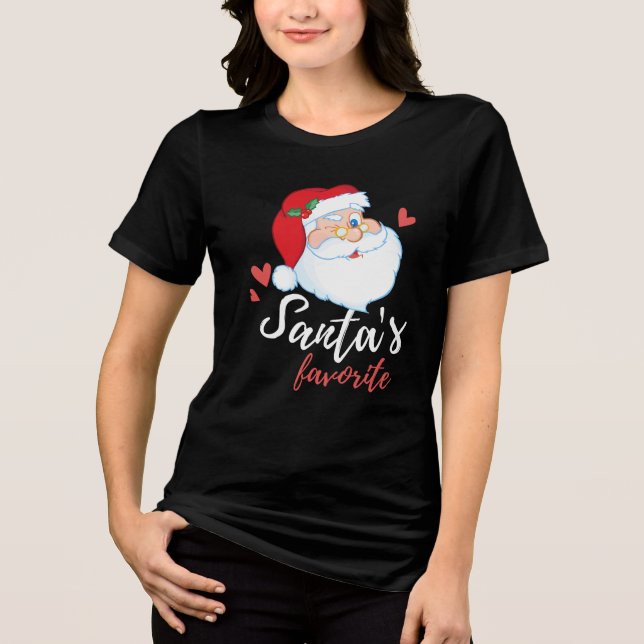 Camiseta Papais noeis favoritos, mulheres impressas com gra (Frente)