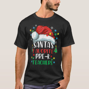 Camiseta Papais noeis Favoritos Pré K Professor Natal Chapé