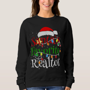 Camiseta Papais noeis Favoritos Realtor Natal Santa Hat Lig